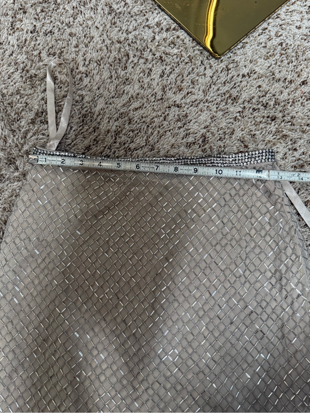 NWTMac Duggal Champagne and Silver Embellished Pencil Skirt - Size 2 - Picture 9 of 12